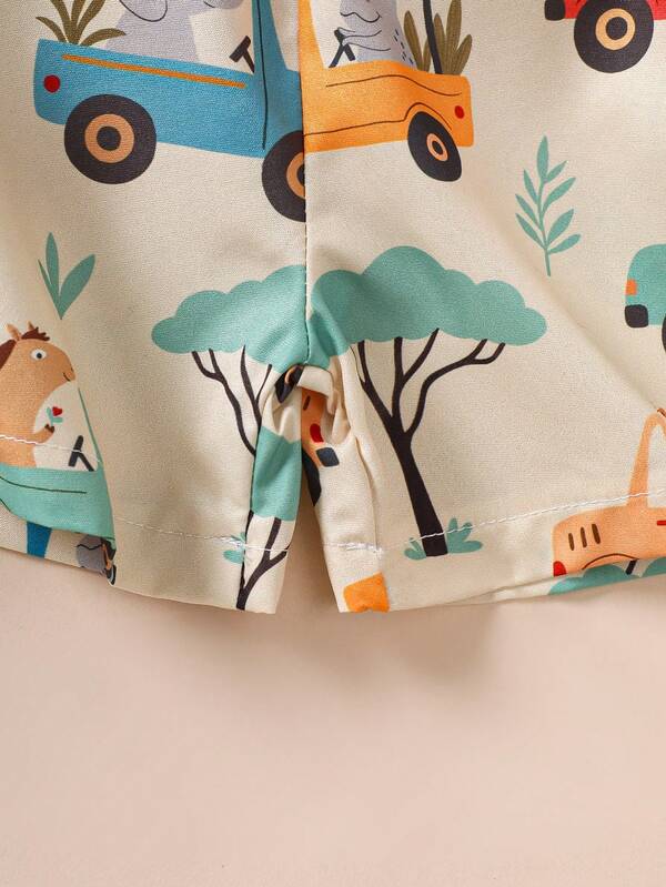 Conjunto de 2 piezas para bebé y niños pequeños, franela y shorts