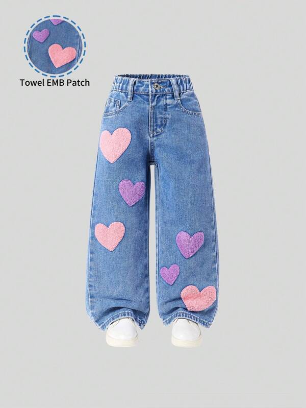 Pantalón jeans anchos para niñas pequeñas
