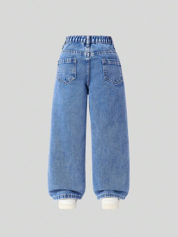 Pantalón jeans anchos para niñas pequeñas