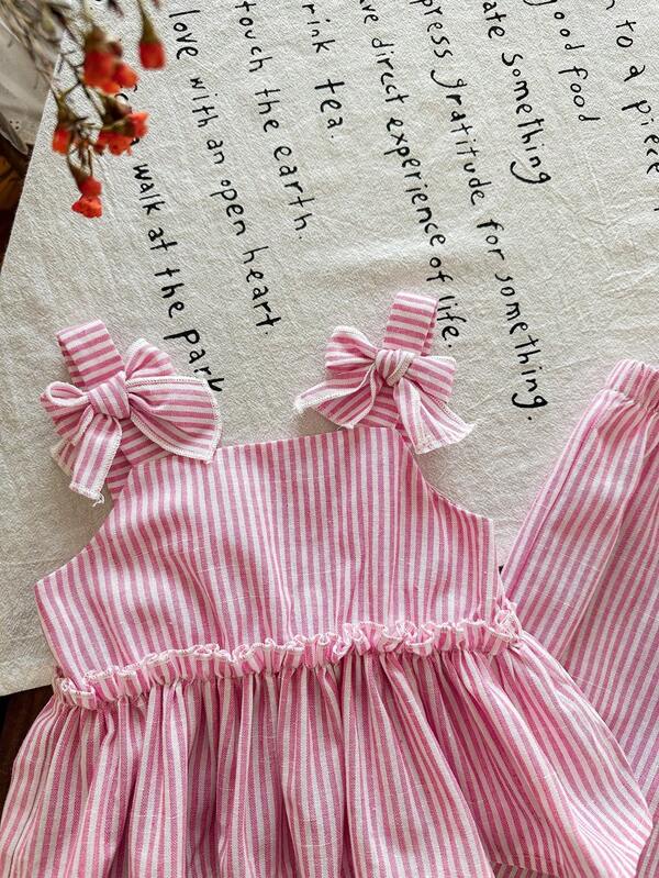 Conjunto 2 piezas para bebé y niñas pequeñas, top y pantalón