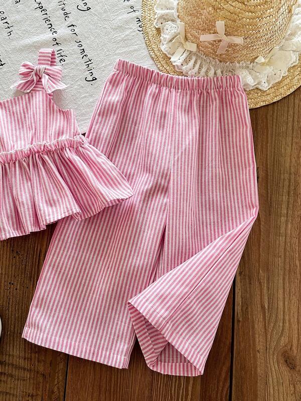 Conjunto 2 piezas para bebé y niñas pequeñas, top y pantalón