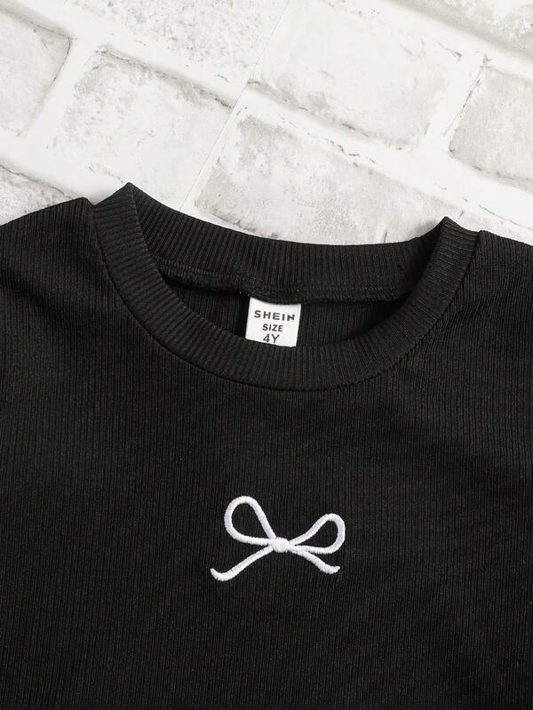 Conjunto de 2 piezas para niñas pequeñas, blusa y falda