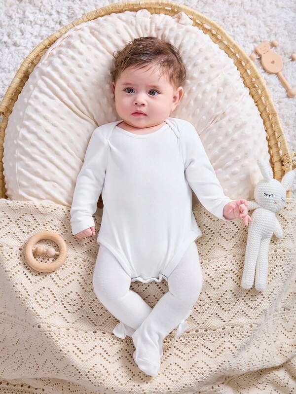 Conjunto de 2 piezas para bebé niña, body manga larga y vestido