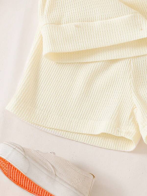 Conjunto de 2 piezas para bebé y niños pequeños, chemise y shorts
