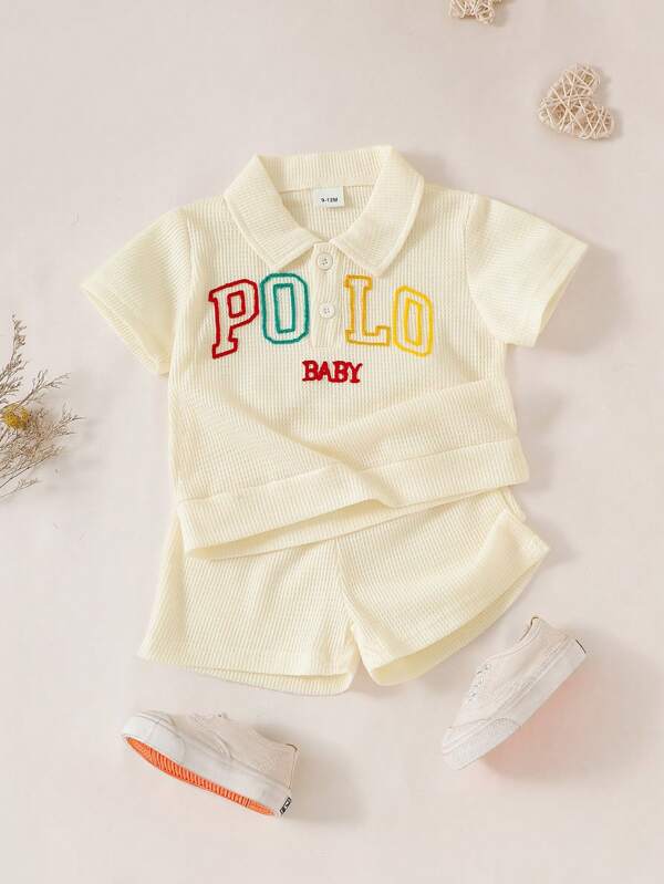 Conjunto de 2 piezas para bebé y niños pequeños, chemise y shorts
