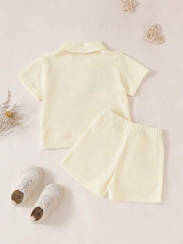 Conjunto de 2 piezas para bebé y niños pequeños, chemise y shorts