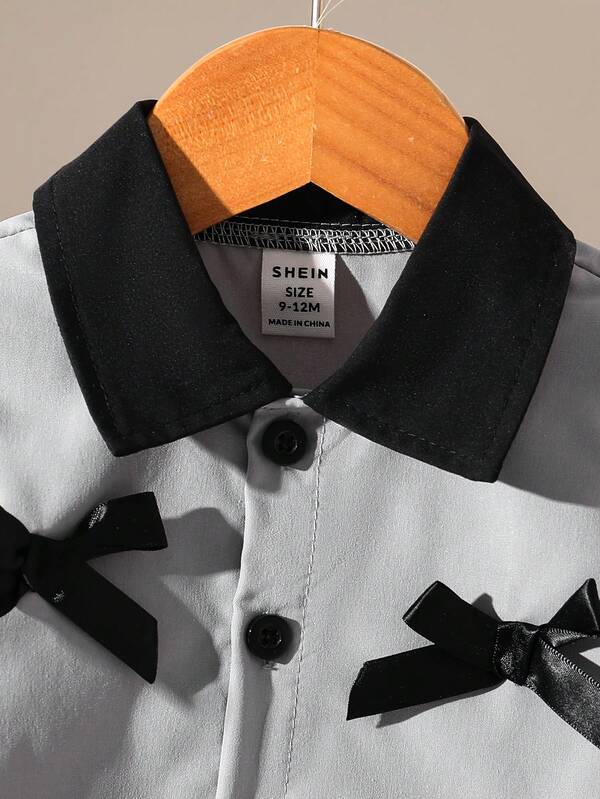 Conjunto de 2 piezas para bebé y niñas pequeñas, camisa y falda plisada