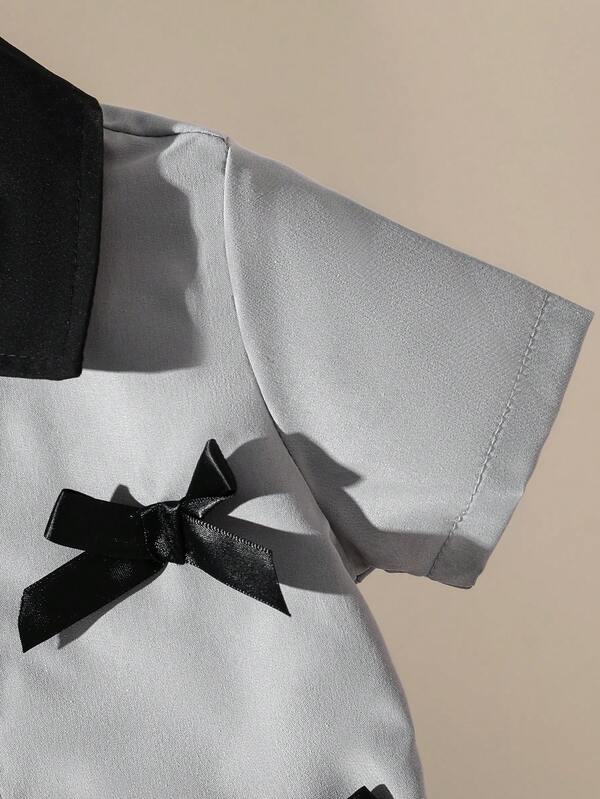 Conjunto de 2 piezas para bebé y niñas pequeñas, camisa y falda plisada