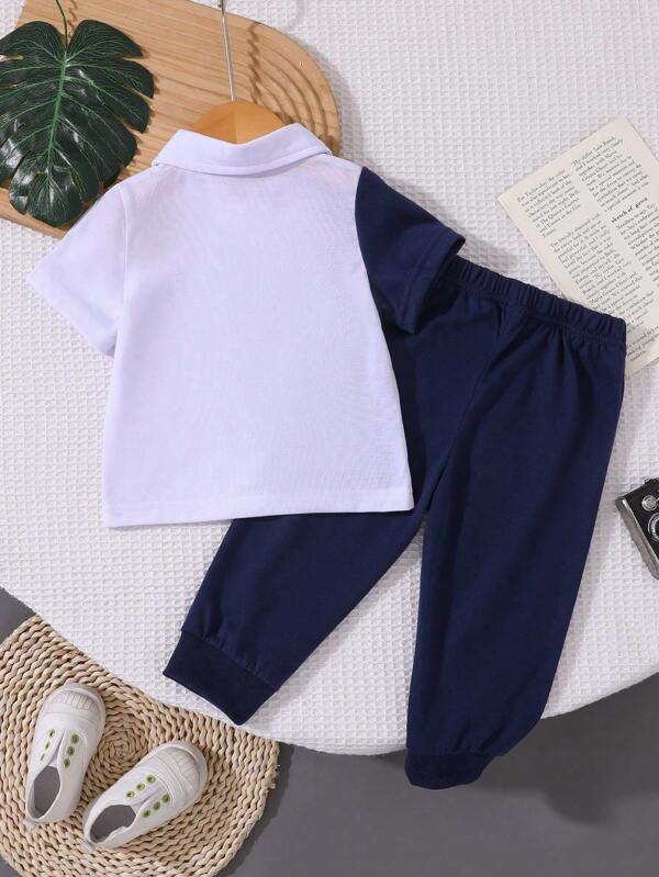 Conjunto de 2 piezas para bebé y niños pequeños, chemise y joggers