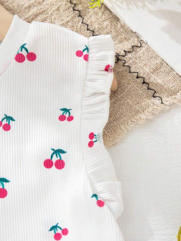 Conjunto de 2 piezas para bebé y niñas pequeñas, blusa y shorts