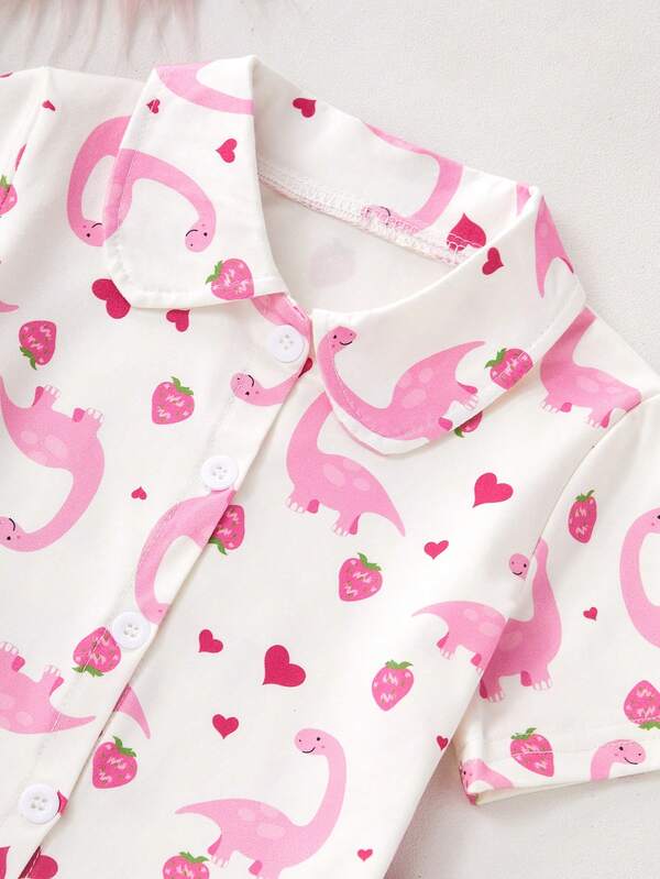Conjunto de 2 piezas para bebé niña, camisa y mono