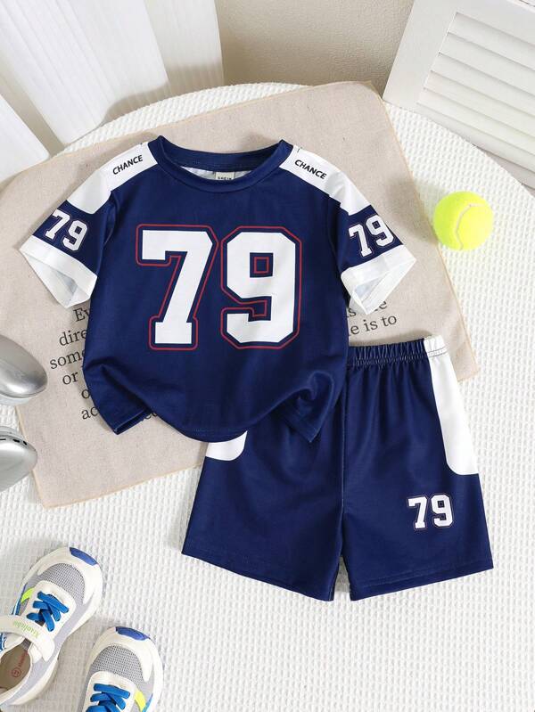 Conjunto de 2 piezas para bebé y niños pequeños, franela y shorts