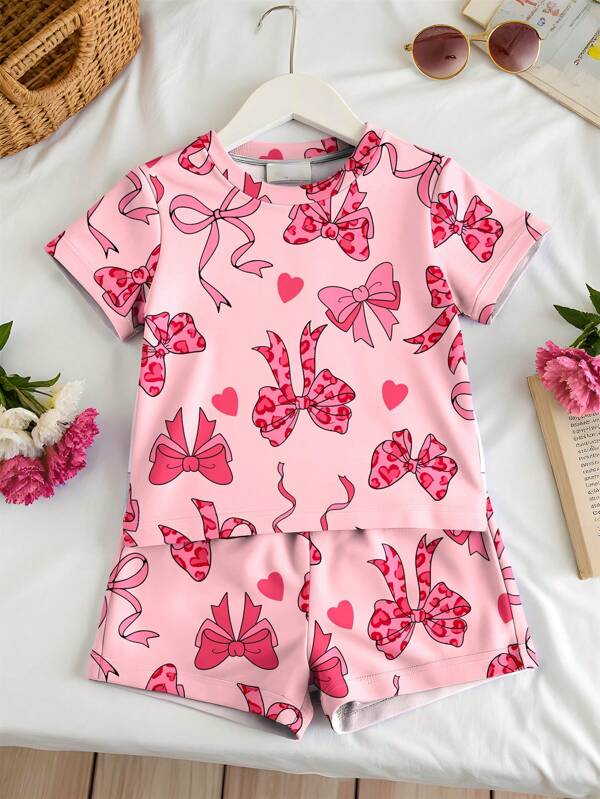 Conjunto de 2 piezas para bebé y niñas pequeñas, short y franela