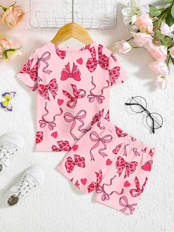 Conjunto de 2 piezas para bebé y niñas pequeñas, short y franela