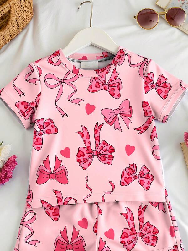 Conjunto de 2 piezas para bebé y niñas pequeñas, short y franela