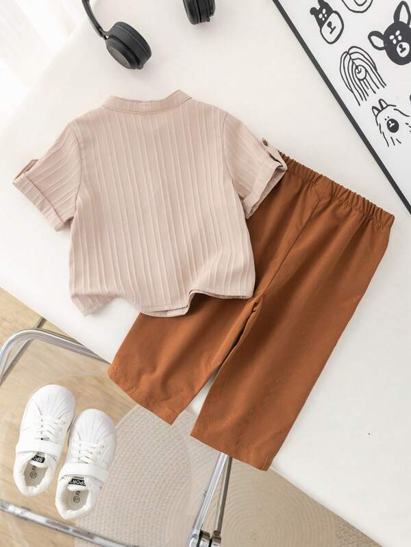 Conjunto de 2 piezas para bebé y niños pequeños, camisa y pantalón