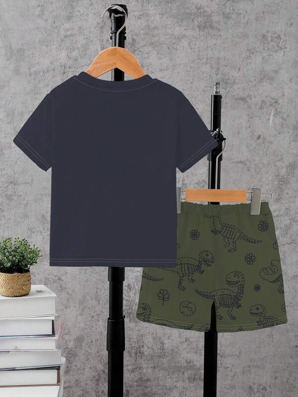 Conjunto de 2 piezas para bebé y niños pequeños, franela y shorts