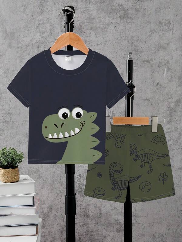 Conjunto de 2 piezas para bebé y niños pequeños, franela y shorts
