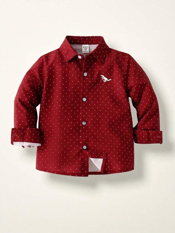 Camisa bordado dinosaurio para niño pequeño