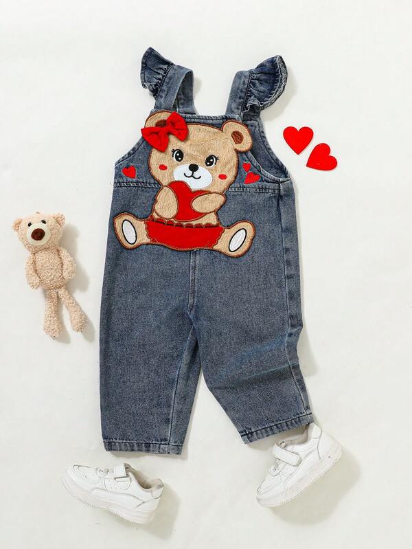 Braga denim de oso para bebé niña