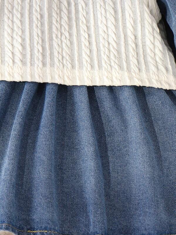 Conjunto de 2 piezas para bebé y niñas pequeñas, vestido y chaleco