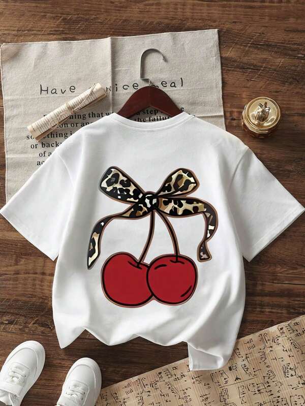 Camisa de cereza para niñas pequeñas