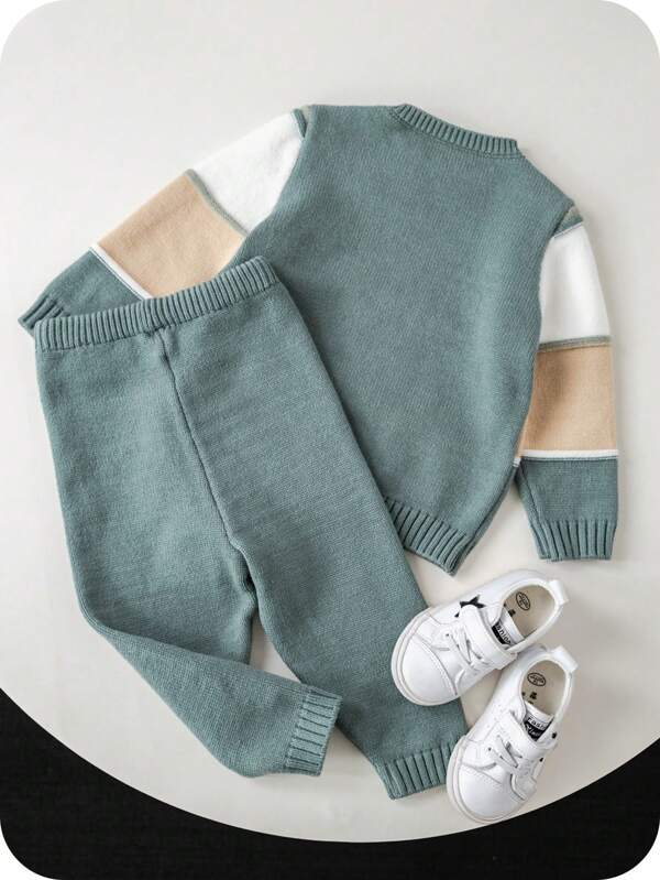 Conjunto de 2 piezas para bebé y niños pequeños, sweater y mono