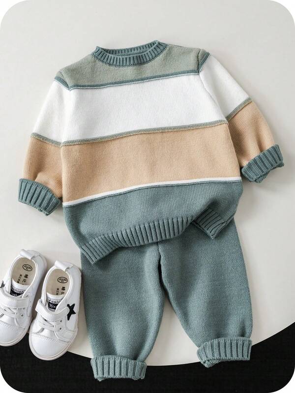 Conjunto de 2 piezas para bebé y niños pequeños, sweater y mono