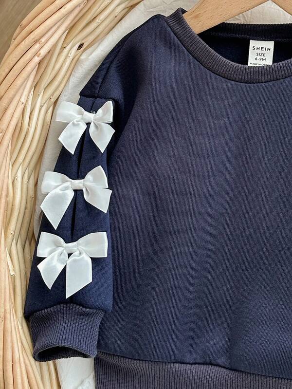 Conjunto de 2 piezas para bebé y niñas pequeñas, sweater y joggers