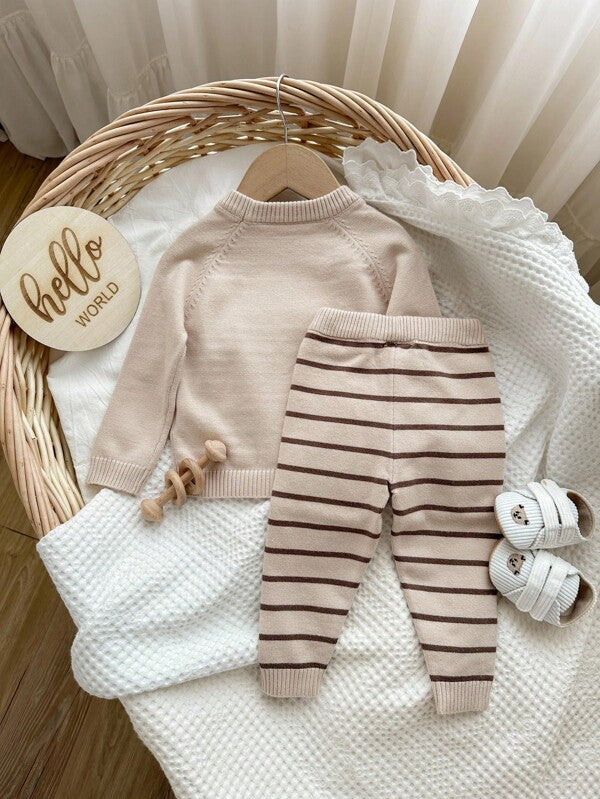 Conjunto de 2 piezas para bebé y niños pequeños, sweater y mono