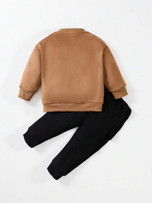 Conjunto de 2 piezas para bebé y niños pequeños, chaqueta y pantalón