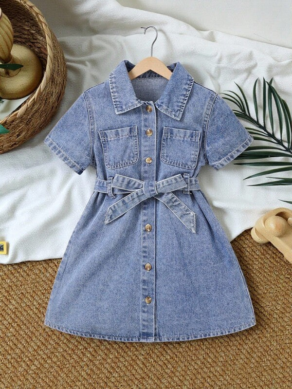 Vestido de mezclilla para niñas pequeñas
