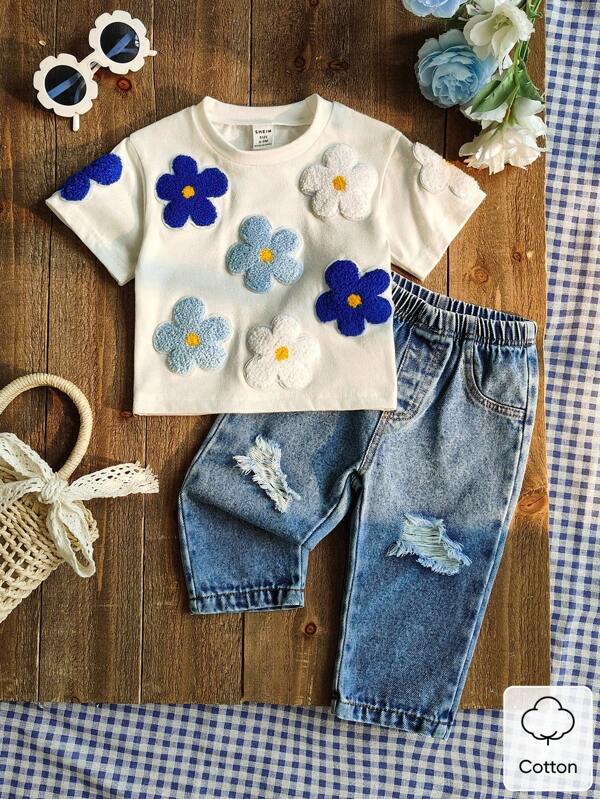 Conjunto de 2 piezas para bebé y niñas pequeñas, franela y pantalón