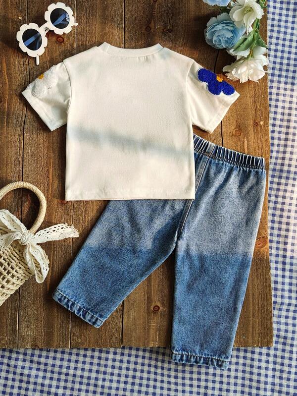Conjunto de 2 piezas para bebé y niñas pequeñas, franela y pantalón