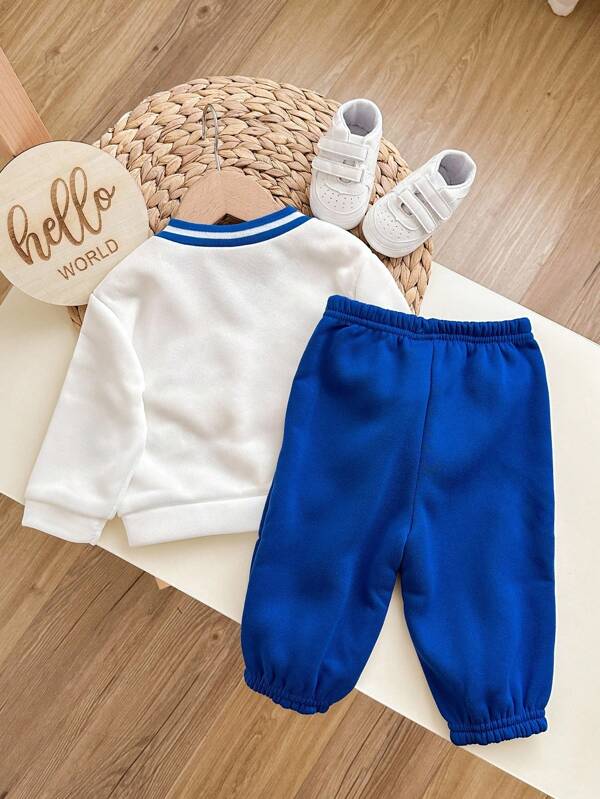 Conjunto de 2 piezas para bebé y niños pequeños, chaqueta y joggers
