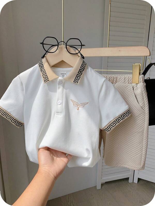 Conjunto de 2 piezas para bebé y niños pequeños, chemise y shorts