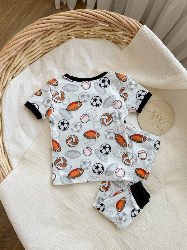 Conjunto de 2 piezas para bebé y niños pequeños, franela y mono