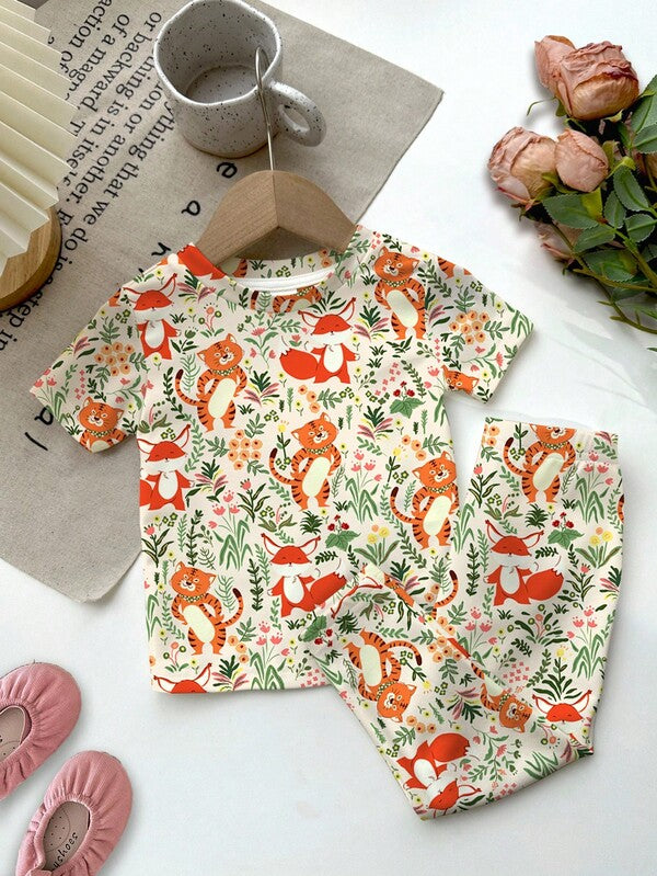 Conjunto de 2 piezas para bebé y niñas pequeñas, franela y short