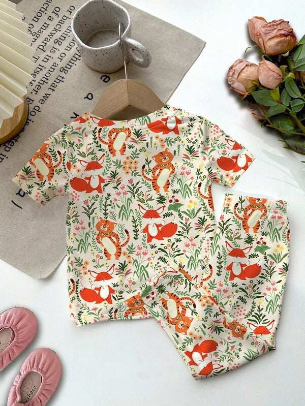 Conjunto de 2 piezas para bebé y niñas pequeñas, franela y short
