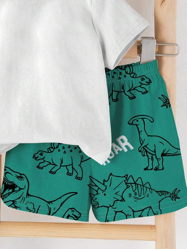 Conjunto de 2 piezas para bebé niños, franela y shorts
