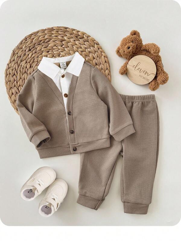 Conjunto de 2 piezas para bebé y niños pequeños, sweater y mono