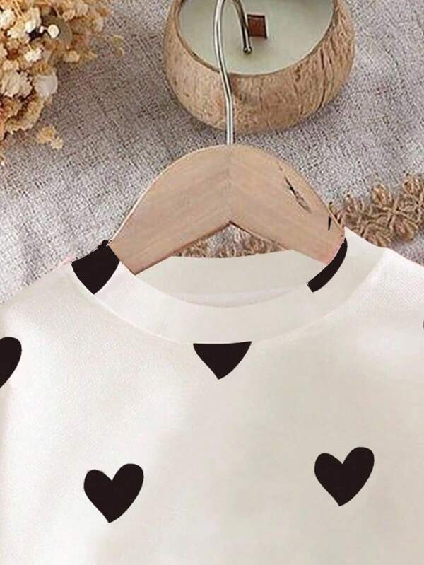 Conjunto de 2 piezas para niñas pequeñas, sweater y joggers