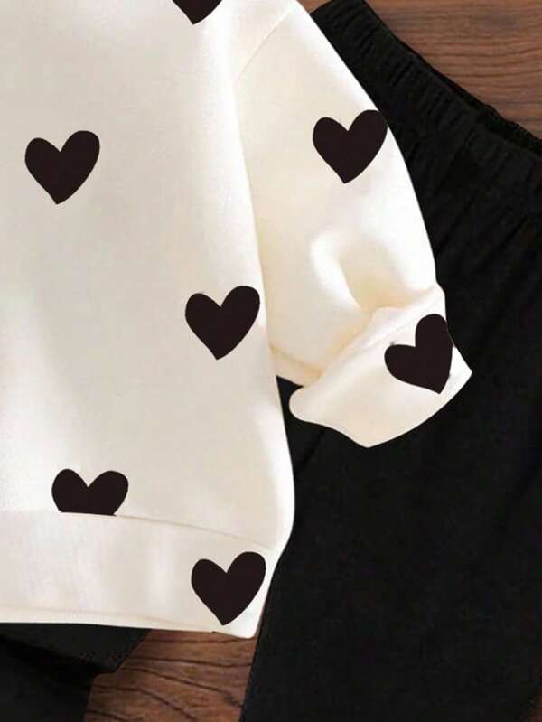 Conjunto de 2 piezas para niñas pequeñas, sweater y joggers