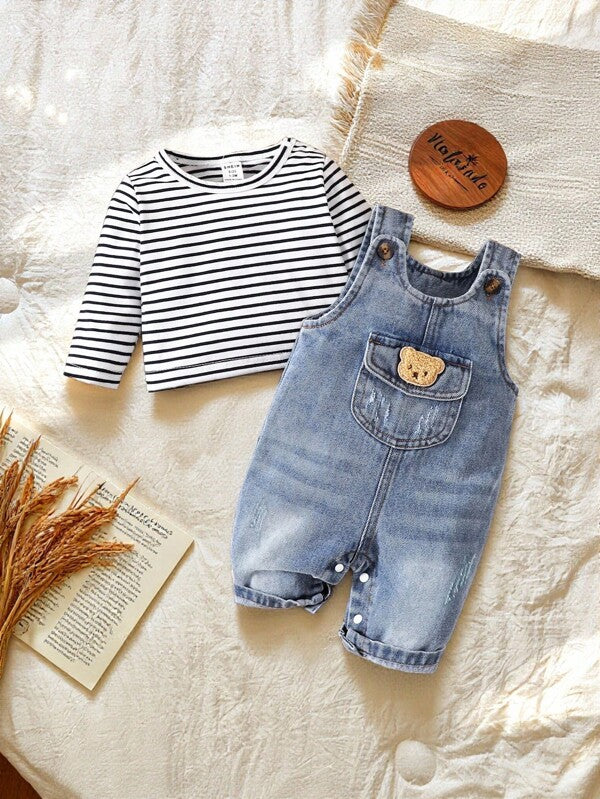 Conjunto de 2 piezas para bebé niño, sweater y braga
