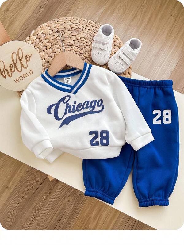 Conjunto de 2 piezas para bebé y niños pequeños, chaqueta y joggers