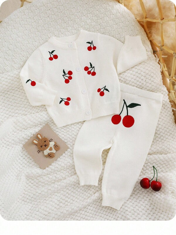 Conjunto de 2 piezas para bebé niña, sweater y mono