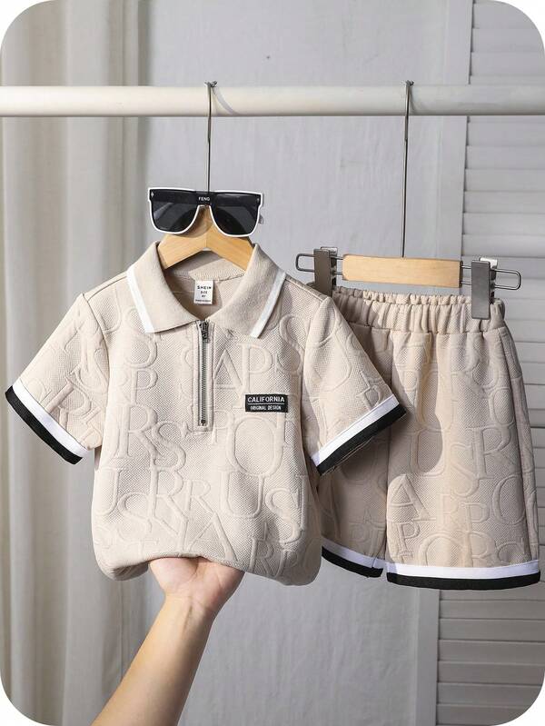 Conjunto de 2 piezas para  niños pequeños, chemise y shorts