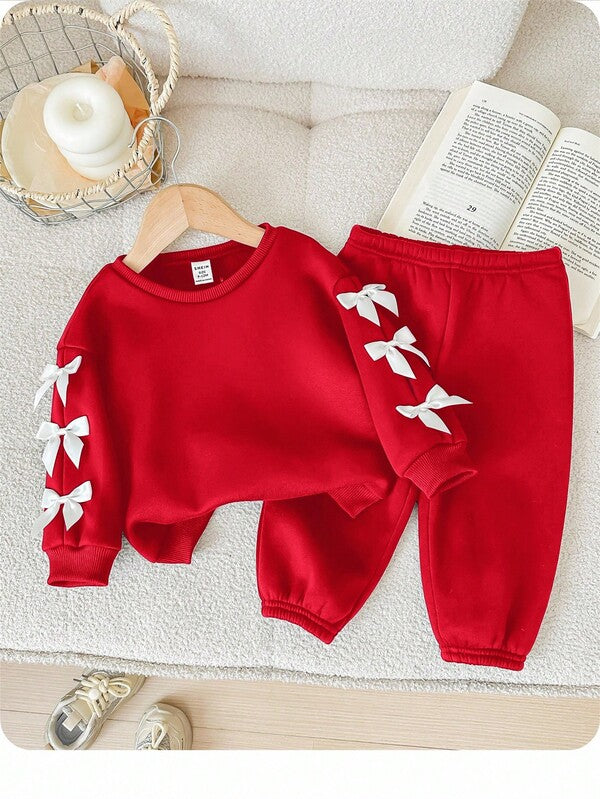 Conjunto de 2 piezas para bebé y niñas pequeñas, sweater y joggers