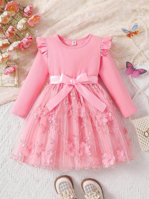 Vestido de malla para niñas pequeñas
