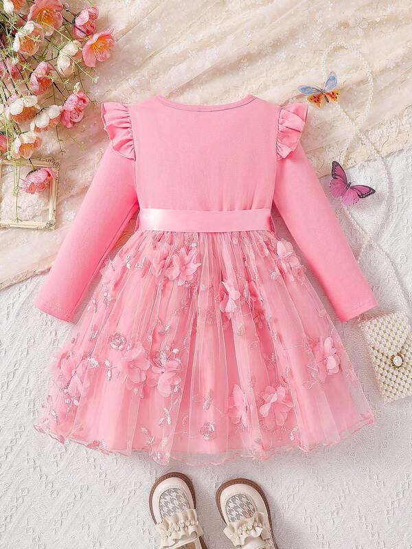 Vestido de malla para niñas pequeñas